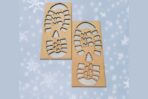 Adorno navideño con forma de zapatilla de Papa noel realizado con laser en regalos personalizados a laser