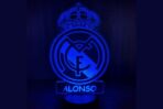 Lampara metacrilato con nombre personalizable del Real Madrid