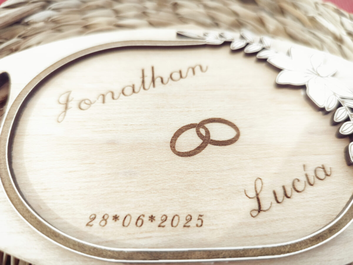 Bandeja de boda para arras personalizada
