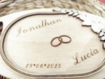 Bandeja de boda para arras personalizada