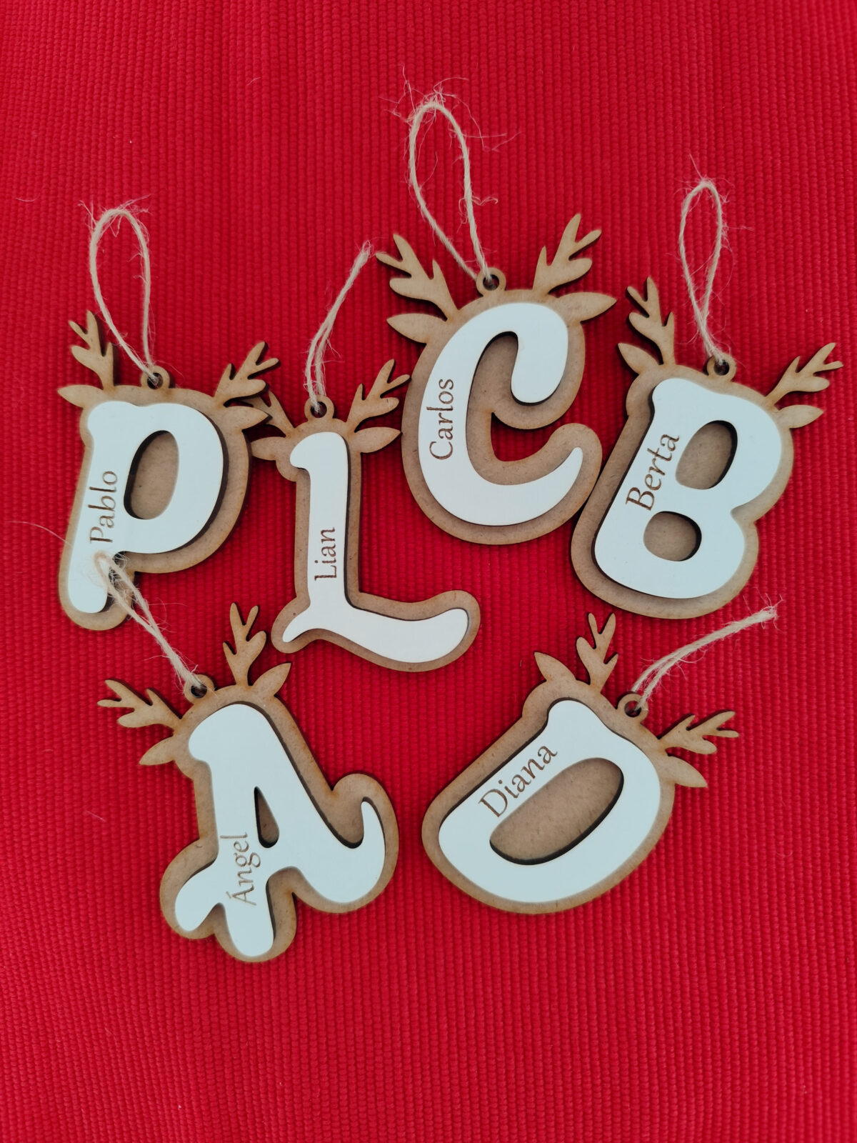 Bola de navidad personalizada con adornos de reno